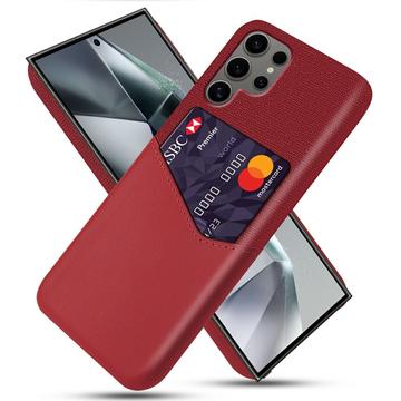 Coque Samsung Galaxy S25 Ultra avec Porte-Cartes KSQ - Rouge
