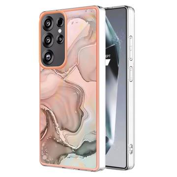 Coque Samsung Galaxy S25 Ultra en TPU Marble Pattern Galvanisé IMD - Rose