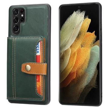 Étui Samsung Galaxy S25 Ultra avec Portefeuille - Retro Style - Vert