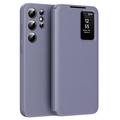 Étui à rabat Samsung Galaxy S25 Ultra Smart Clear View avec fente pour carte - Gris Violet