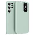 Étui à rabat Samsung Galaxy S25 Ultra Smart Clear View avec fente pour carte - Vert clair