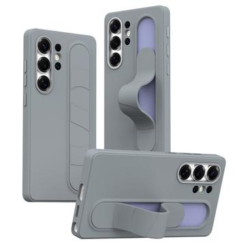 Coque hybride Smart Samsung Galaxy S25 Ultra avec poignée debout - Gris foncé