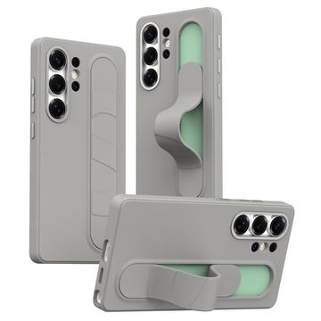 Coque hybride Smart Samsung Galaxy S25 Ultra avec poignée debout - Gris titane