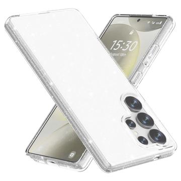 Coque Hybride Samsung Galaxy S25 Ultra - Série Stylish Glitter - Blanche