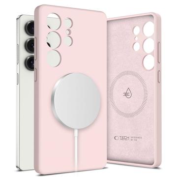 Étui en silicone liquide Samsung Galaxy S25 Ultra Tech-Protect - Compatible MagSafe - Rose Pearl