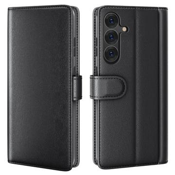 Étui Portefeuille Samsung Galaxy S25 en Cuir avec Béquille - Noir