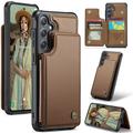 Étui Caseme C22 Samsung Galaxy S25+ avec portefeuille de cartes protégé par RFID - Marron