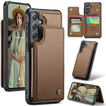 Étui Caseme C22 Samsung Galaxy S25+ avec portefeuille de cartes protégé par RFID - Marron