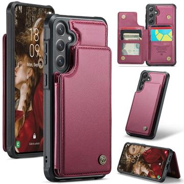 Étui Caseme C22 Samsung Galaxy S25+ avec portefeuille de cartes protégé par RFID - Rouge