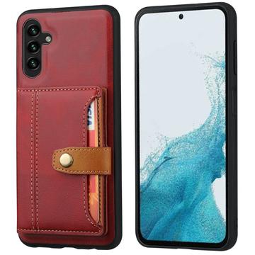 Étui Samsung Galaxy S25+ avec Portefeuille - Retro Style - Rouge