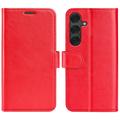 Étui Portefeuille Samsung Galaxy S25+ avec Fermeture Magnétique - Rouge