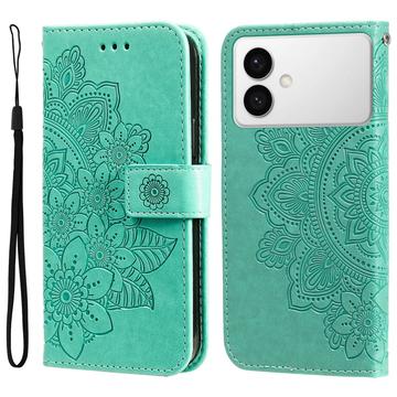 Étui Portefeuille Samsung Galaxy S26 Edge Mandala Série - Vert