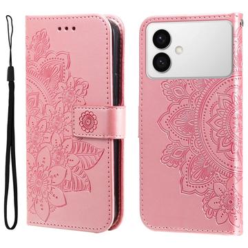 Étui Portefeuille Samsung Galaxy S26 Edge Mandala Série - Rose