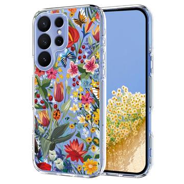 Coque Samsung Galaxy S26 Ultra en TPU à motif floral - Lys