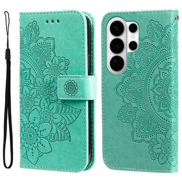 Étui Portefeuille Samsung Galaxy S26 Ultra Mandala Série - Vert