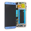 Coque Avant et Ecran LCD GH97-18533G pour Samsung Galaxy S7 Edge - Bleu
