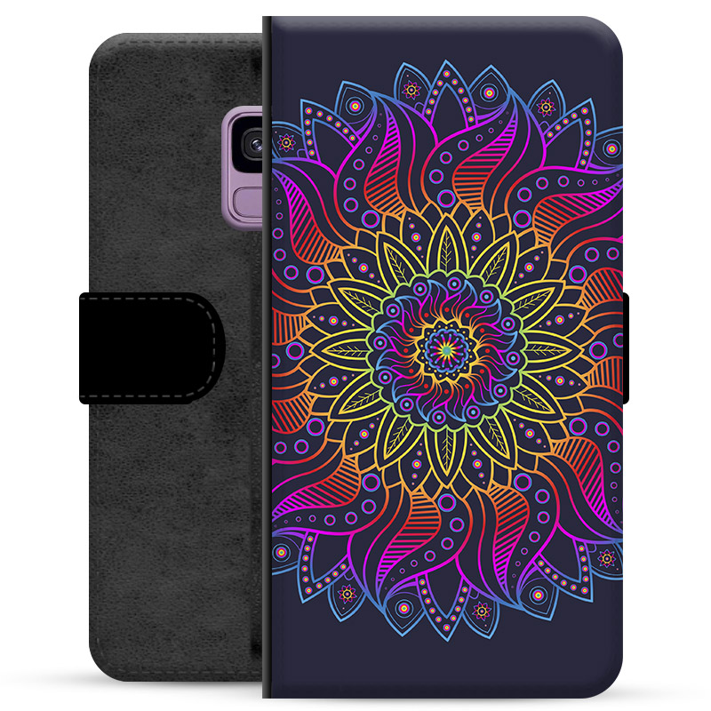 Étui Portefeuille Premium Samsung Galaxy S9 - Mandala Coloré