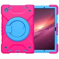 Étui Samsung Galaxy Tab A8 10.5 (2021) avec Sangle Heavy Duty 360 - Rose Vif / Bleu