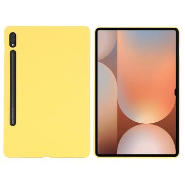 Coque Samsung Galaxy Tab S10 Ultra en Silicone Liquide - Jaune