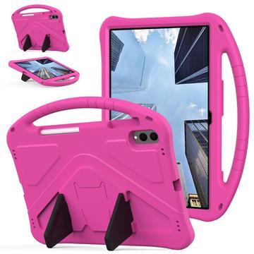 Coque Samsung Galaxy Tab S11 Ultra Antichoc Portative pour Enfants - Rose Vif