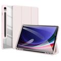 Étui à Rabat Samsung Galaxy Tab S10 FE/S9 FE Tri-Fold Intelligente Dux Ducis Toby - Rose Clair