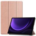 Étui à Rabat Smart Samsung Galaxy Tab S10 FE/S9 FE - Série Tri-Fold - Rose Doré