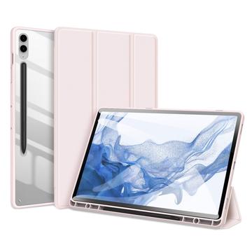 Étui à Rabat Samsung Galaxy Tab S9 FE+ Tri-Fold Intelligente Dux Ducis Toby - Rose Clair