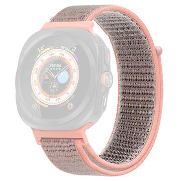 Bracelet en Nylon Samsung Galaxy Watch Ultra avec Fermeture Velcro - 47mm - Rose