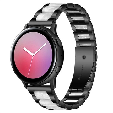 Bracelet en Acier Inoxydable Samsung Galaxy Watch4/Watch4 Classic - Gris Perle / Noir