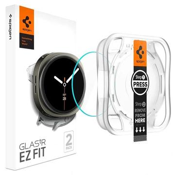 Protecteur d\'Écran Samsung Galaxy Watch8 Spigen Glas.tR Ez Fit - 44mm - 2 Pcs.