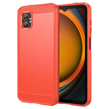 Coque Samsung Galaxy XCover7 Pro en TPU Brossé - Fibre de Carbone