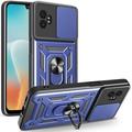 Coque Hybride Samsung Galaxy XCover7 Pro à Anneau Rotatif avec Protection pour Appareil Photo - Bleue
