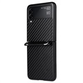 Coque Samsung Galaxy Z Flip3 5G avec Lanière - Fibre de Carbone - Noire