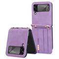 Coque Hybride Samsung Galaxy Z Flip4 5G avec Porte-Cartes - Violete