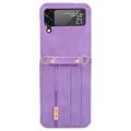 Coque Hybride Samsung Galaxy Z Flip4 5G avec Porte-Cartes - Violete