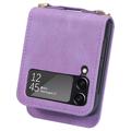 Coque Hybride Samsung Galaxy Z Flip4 5G avec Porte-Cartes - Violete