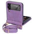 Coque Hybride Samsung Galaxy Z Flip4 5G avec Porte-Cartes - Violete