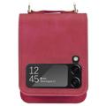 Coque Hybride Samsung Galaxy Z Flip4 5G avec Porte-Cartes - Rouge