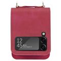 Coque Hybride Samsung Galaxy Z Flip4 5G avec Porte-Cartes - Rouge