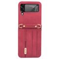 Coque Hybride Samsung Galaxy Z Flip4 5G avec Porte-Cartes - Rouge