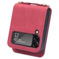 Coque Hybride Samsung Galaxy Z Flip4 5G avec Porte-Cartes - Rouge