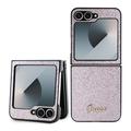 Coque Hybride Samsung Galaxy Z Flip6 Guess Glitter Flakes Metal Logo