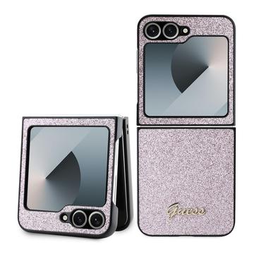 Coque Hybride Samsung Galaxy Z Flip6 Guess Glitter Flakes Metal Logo