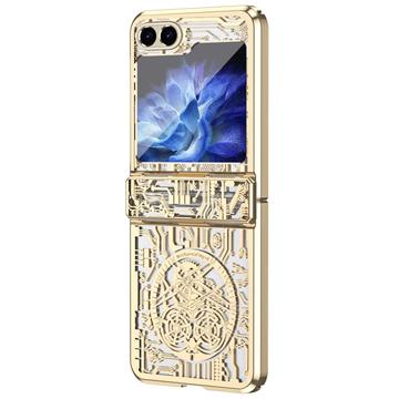 Etui en plastique galvanisé Samsung Galaxy Z Flip6 Mechanical Legend - Doré