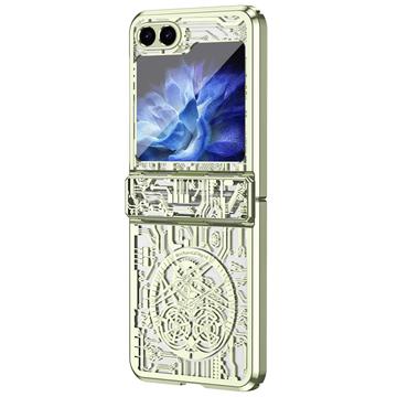 Etui en plastique galvanisé Samsung Galaxy Z Flip6 Mechanical Legend - Vert