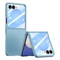 Coque Samsung Galaxy Z Flip7 en plastique avec protecteur d'écran extérieur en verre trempé - Azur Clair