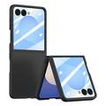 Coque Samsung Galaxy Z Flip7 en plastique avec protecteur d'écran extérieur en verre trempé - Noire