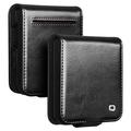 Etui Portefeuille Samsung Galaxy Z Flip7 en Cuir Qialino Classic - Noir