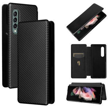 Étui à Rabat Samsung Galaxy Z Fold3 5G - Fibre de Carbone - Noir