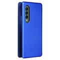 Étui à Rabat Samsung Galaxy Z Fold3 5G - Fibre de Carbone - Bleu